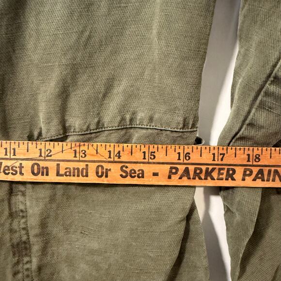 Marine Layer Women's Charlie Utility Jumpsuit Green Linen Blend Medium Wide Leg - Picture 10 of 11